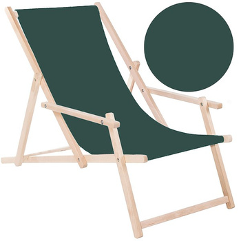 Holz-Liegestuhl mit Armlehnen dunkelgrün klappbare Sonnenliege