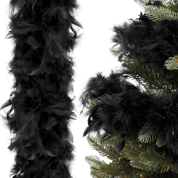 Guirlande de plumes, 180 cm, design rétro, noir