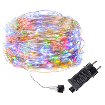 Außen-LED-Lichterkette 100 bunte LEDs 13 m 8 Funktionen Stromversorgung