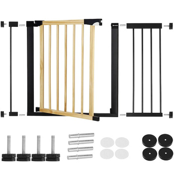 Tür- und Treppenschutzgitter 2 Verlängerungen ohne Bohren 110-117 cm Holz Metall