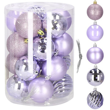 Boules de Noël en plastique 20 pièces délicat Lilas incassable