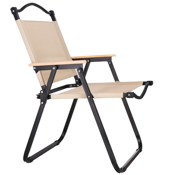 Chaise pliante avec accoudoirs et dossier Chaise de camping 49,5 x 52,5 x 61 cm beige