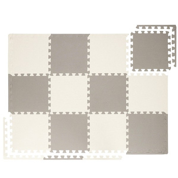 Puzzlematte Spielmatte 118 x 90 cm EVA-Schaum crème gris