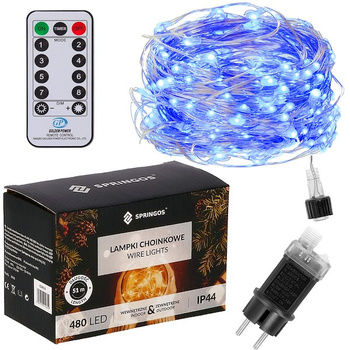 LED-Lichterkette, Fernbedienung, 480 LEDs, 51 m, blau