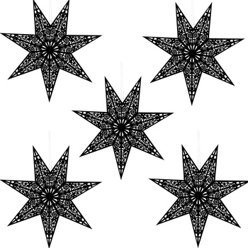 Papiersterne Faltsterne 5 Stück Durchbrochener Stern Weihnachtsdekoration 50 cm 7 Zacken