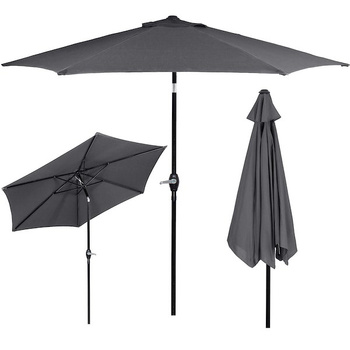 Parasol de jardin, fonction inclinable, manivelle, graphite