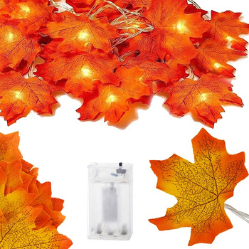 LED-Lichterkette Feuilles d'érable 20 LEDs Décoration automnale alimentée par batterie