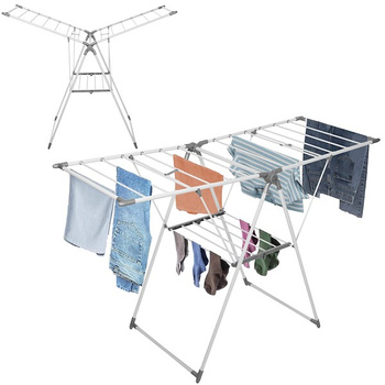 Séchoir à linge pliable à ailes 2 étages