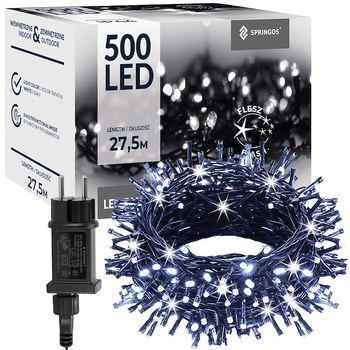 Guirlande lumineuse 500 LEDs Blanc froid Flash intérieur et extérieur 27,5 m