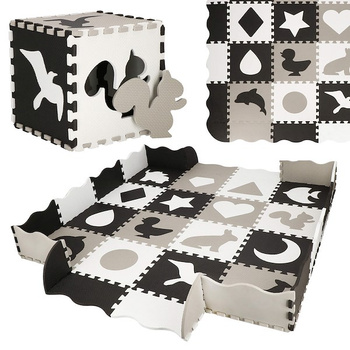 Puzzlematte Kinder-Spielmatte 150 x 150 x 1 cm Tierformen