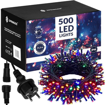 Lichterkette 500 LEDs 41,5 buntes Licht Stromversorgung