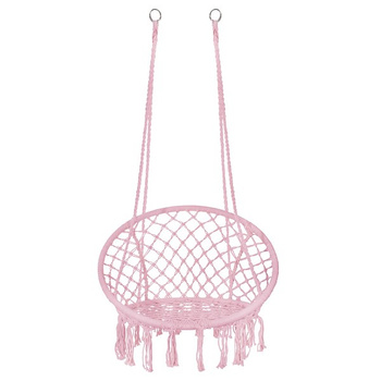 Balancelle à franges balançoire suspendue design macramé balançoire de jardin rose