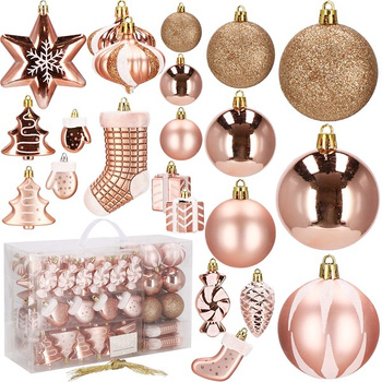 Boules de Noël 77 pièces. Ornements Roségold