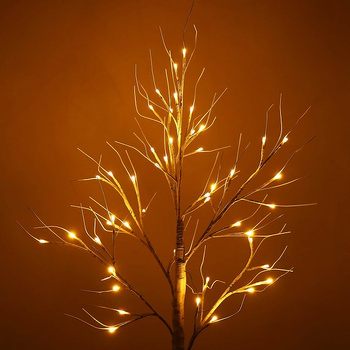 Arbre décoratif LED Bouleau 210 cm 144 LEDs Blanc chaud