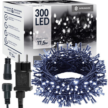 Guirlande lumineuse LED avec 300 LED 8 modes 17,5 m Effet flash Alimenté par batterie