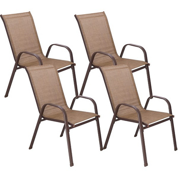 Chaises de jardin springos chaises en terrasse 53 x 72 x 92 cm 4 morceaux marron