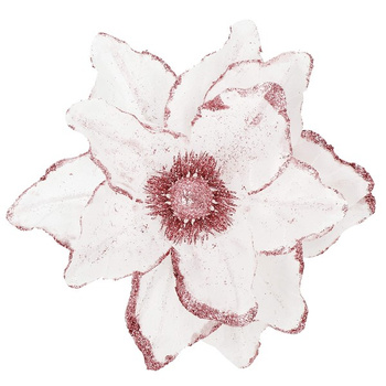 Fleur artificielle de magnolia sur tige Décoration florale 25 cm rose