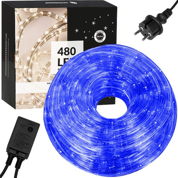 Tube lumineux 480 LEDs 21,5 mètres 8 modes lumière bleue