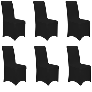 Schwarze Stuhlhussen Schonbezüge für Bankett lange Variante 6 Stück