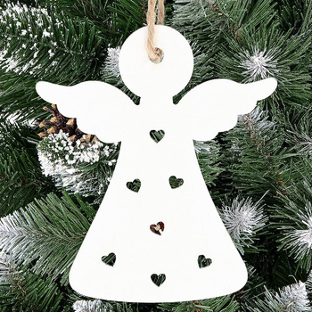 Weihnachtsbaumanhänger Ornament aus Holz Engel 6,5 cm