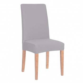 Housse de chaise extensible courte pour chaise de salle à manger Gris clair