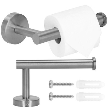 Toilettenpapierhalter mit Griff WC-Rollenhalter silber