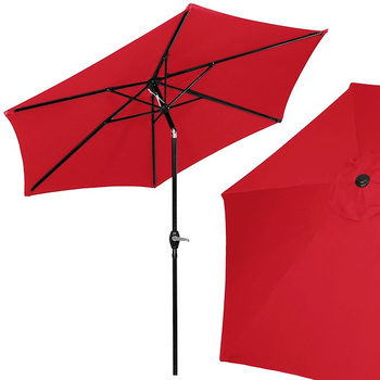 Parasol de jardin avec fonction d'inclinaison système à manivelle 260 x 235 cm rouge