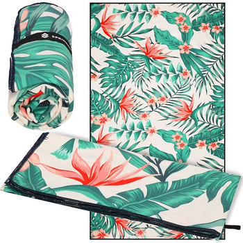 Serviette en microfibre à séchage rapide Design tropical 90 x 180 cm