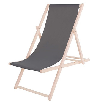 Chaise longue pour balcon en bois de hêtre graphite