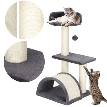 Arbre à chat pour chatons avec plateformes, pont et balle de jeu 67 cm