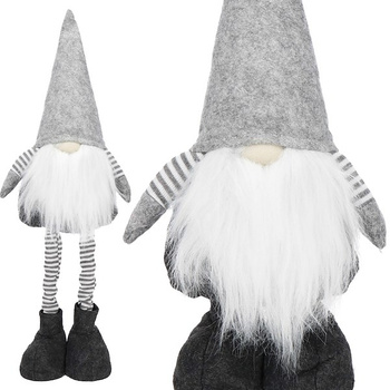 Weihnachtszwerg Wichtel, réglable en hauteur de 45 à 76 cm, gris