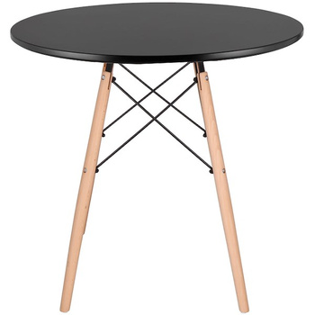 Table d'appoint Table ronde élégante avec plateau noir 75,5 cm de hauteur