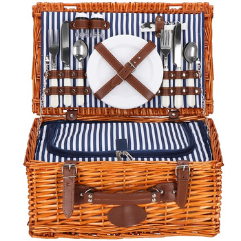 Weiden - Panier à pique-nique Set de vaisselle pour 4 personnes 23 pièces