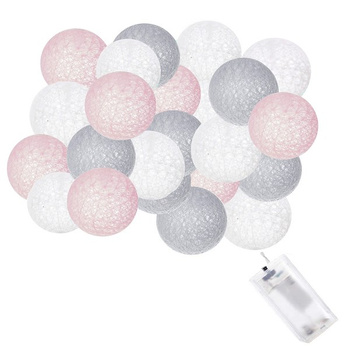 Guirlande lumineuse Cotton Balls avec 20 LED 4 m alimentée par batterie Intérieur