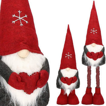 Weihnachtszwerg Gnome réglable en hauteur 50-80 cm avec cœur