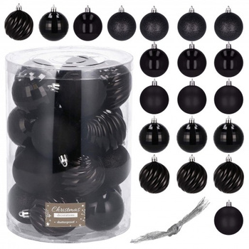 Boules de Noël 20 pièces 6 cm noir