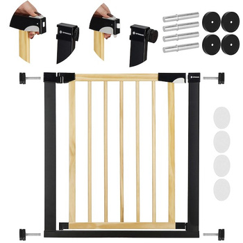 Treppenschutzgitter Türschutzgitter zum Klemmen 75-82 cm Holz und Metall