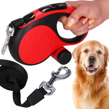 Laisse pour chien enrouleur de ceinture Longueur 5 m rouge