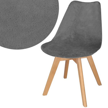 Housse pour chaise coque Housse extensible en velours gris