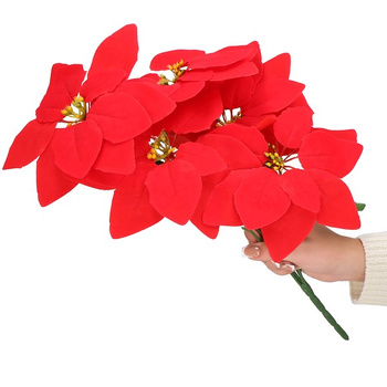 Étoile de Noël Poinsettia avec tige Étoile de l'Avent 50 cm