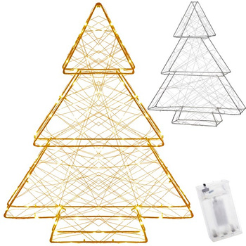 LED-Décoration lumineuse Sapin de Noël avec guirlande lumineuse LED Blanc chaud Batterie 60 cm