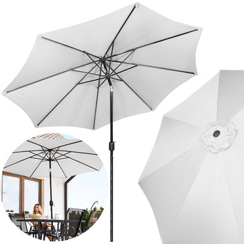 Parasol de jardin avec fonction d'inclinaison système à manivelle 300 x 245 cm GRIS CLAIR