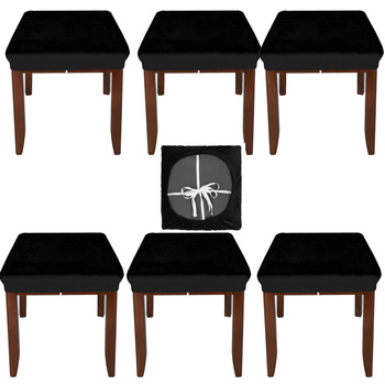 Le siège de chaise en velours couvre les éléments élastiques anti-poussiérains lavables 6 pièces noires
