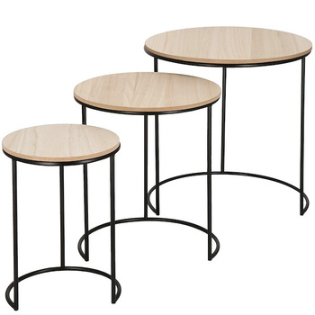 Ensemble de tables d'appoint Table basse Ronde Tables basses en métal 3 pièces