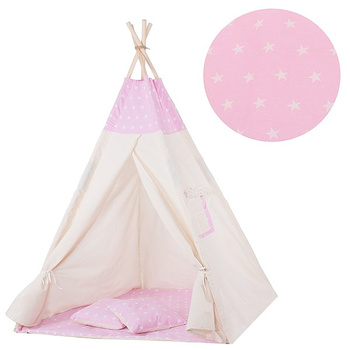 Tipi Tente Tapis Coussin 160 x 120 x 100 cm Tente de Jeu pour Enfants