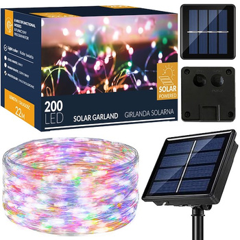 LED-Solar-Lichterkette à l'extérieur 200 LEDs 22 m lumière colorée