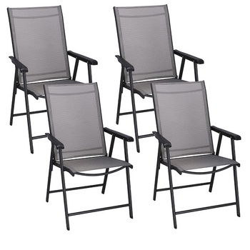Chaises de jardin pliables avec des accoudoirs 4 morceaux de chaises de balcon