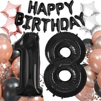 Ballons d'anniversaire Lettres Chiffres Happy Birthday 18