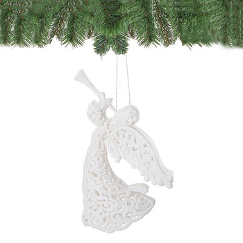 Décoration de sapin de Noël, petit ange blanc pour sapin, 16,5 cm.