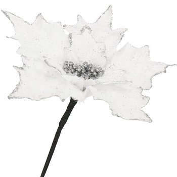 Weihnachtsstern, Poinsettie in weiß, 26 cm, Kunstblume